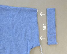 the sewing hole is being used to sew on top of the blue shirt, which has been cut in half