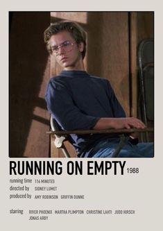 a man sitting in a chair with the caption'running on empty'above him