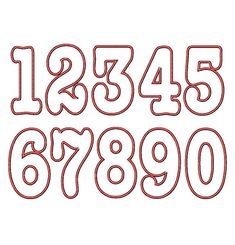 the numbers are drawn in red and white