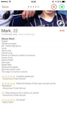 an iphone screenshot of mark's profile on his facebook page, with the caption about mark