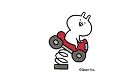 an image of a cartoon character riding a toy car