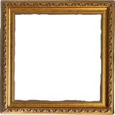 an ornate gold frame on a white background with clipping area for text or image