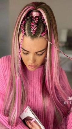 60+ Braid & Beautifull Hair Inspiration (2023) ; Opens a new tab Rate This Braids 1~10. SAV&FOLLOW to keep updated everyday. Edc Hair, Festival Hair Braids, Rave Hairstyles, Coachella Hair, Concert Hairstyles, Rave Hair, Colored Hair Extensions, Birthday Hairstyles