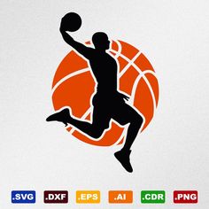 basketball player dunking ball svg dxf eps png cut file for cricut