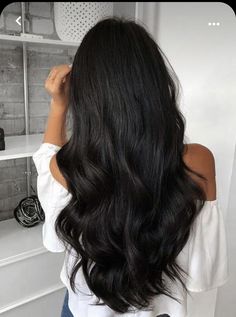 Dark Black Hair, Black Brown Hair, Black Hair Balayage, Brown Hair Looks, Brown Hair Inspo, Long Dark Hair