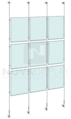 an image of a glass wall divider with four bars on each side and three different sections