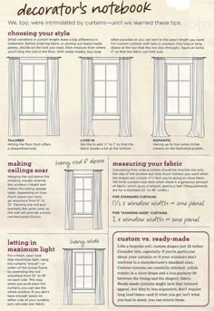 the instructions for how to decorate curtains