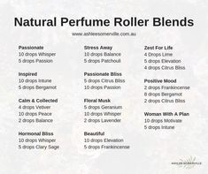 Perfume Roller Blends, Massage Oil Blends, Perfume Roller, Roller Blends