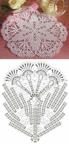 an image of doily with flowers on it