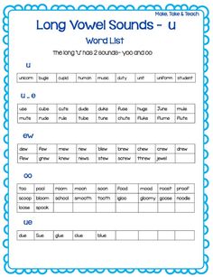 long and short words worksheet with the word list in blue on top of it