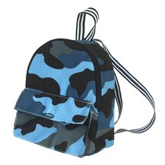 PRICES MAY VARY. INCLUDES: Backpack is made of blue nylon with camouflage pattern, with front pocket, main compartment with zipper, and striped straps. School bag measures 4.5" in height, 4" in width and 1" in depth for endless uses and accessorizing! FUN ACCESSORY: Your little will love the adventure and fun of packing up this backpack for school, the park, the library, or any day trip! GREAT GIFT IDEA: Great gift for the little who loves purses and bags, hiding treasures, accessorizing their d Camouflage Backpack, Camo Boots, Boy Doll Clothes, Backpack For School, Doll Backpack, Camo Backpack, Baby Doll Accessories, Blue Camouflage, Blue Camo