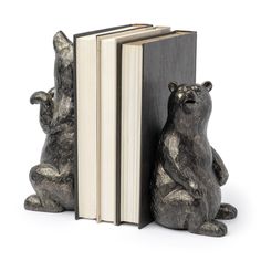 a bookend with two bears sitting next to each other