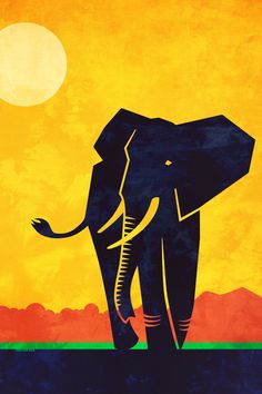 an elephant is standing in front of the sun