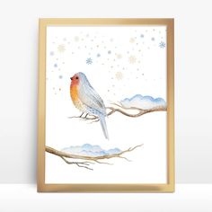 bird winter 8x10 instant printable