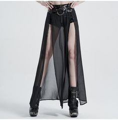 Go for black bright skin punk mesh zipper maxi skirt. it has a two-piece design and an features adjustable buckle. buy today! Steampunk Outfits, Steampunk Skirt, Fest Outfits, Style Steampunk, Preformance Outfits, Punk Rave, Steampunk Clothing, Half Skirt, Long Skirts For Women