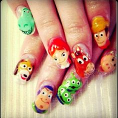 @ kyrsti, looook Toy story nails Disneyland Nails, Fingernails Painted, Homemade Deodorant, French Acrylic Nails, Cute Nail Designs