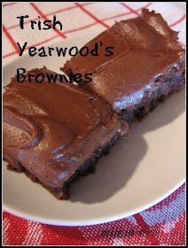 two pieces of brownies on a plate with the words irish yearwood's brownes