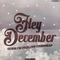 the cover of hey december, with stars in the sky and clouds behind it on a white background