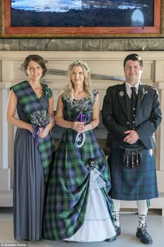 Mackenzie Tartan Wedding, Tartan Bridesmaid Dress, Scottish Formal Wear, Plaid Wedding Dress, Wedding New Zealand, Tartan Wedding