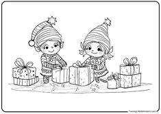 two children with presents in their hands