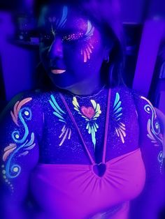 Uv Body Painting, Chest Painting, Pride Weekend, Arm Painting