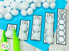 the snowman counting game is ready to be played