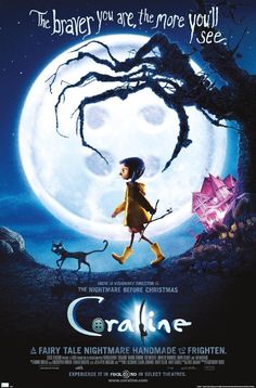 This Trends Coraline - Braver One Sheet Wall Poster uses high-resolution artwork and is printed on PhotoArt Gloss Poster Paper which enhances colors with a high-quality look and feel High-quality art print is ready-to-frame or can be hung on the wall using poster mounts, clips, pushpins, or thumb tacks Made in the USA and Officially Licensed Easily decorate any space to create the perfect decor for a party, bedroom, bathroom, kids room, living room, office, dorm, and more Perfect size for any room; poster is 22.375" x 34" Kids Movie Poster, Halloween Movie Poster, Brave Movie, Coraline Movie, Childhood Movies, Kids' Movies, Poster Room, Original Movie Posters