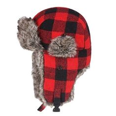 Thick Plaid Bomber Hat with Earflaps-Hats-Innovato Design-Red-Innovato Design Simple Fabric Crafts, Twins Closet, Ushanka Hat, Russian Ushanka, V Neck Blouses, Holden Caulfield, Beanies For Women, Hats Knitted, Knitted Beanies