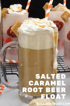 salted caramel root beer float with whipped cream