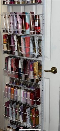 Lotion And Body Spray Organizer, Organize Bath And Body Works Products, Bath And Body Work Storage Ideas, Soap In Bathroom, Organizing Body Sprays And Lotions, Beauty Supplies Organization, Lotion And Spray Organization, Bath And Body Works Perfume Organization, Body Care Shelf