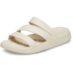 PRICES MAY VARY. Find Your Size - These sandals offer a roomy fit. If you are a half size, we suggest sizing down to the next smallest whole size (e.g. if you are a 7.5, size down to a 7). Lightweight Comfort: These Crocs women's sandals are created we our new “Barely There” Free Feel upper that is incredibly light, unrestrictive and flexible for innovative comfort. Platform Sandals for Women: Crocs Getaway strappy sandals offer a 1.3 inch platform heel. They're versatile and elegant, making the Fashion Sandals, Comfortable Sandals, Perfect Shoes, Platform Wedges, Mule Clogs, Amazon Fashion, Strappy Sandals, Mules Shoes, Platform Heels