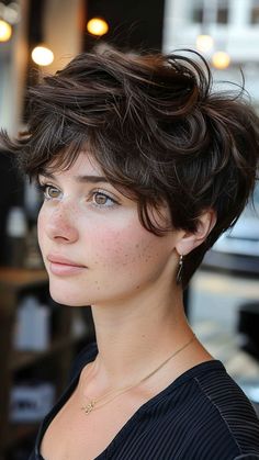 Best 25 Short Wavy Hairstyles for the Modern Era Pixie Bob Wavy Hair, Long Pixie Haircut Wavy Hair, Very Short Wavy Haircuts, Women’s Pixie Cut, Boycut Hairstyle Woman, Thick Wavy Short Hair, Short Wavy Hairstyle Women, Short Womens Hair, Boycut For Women