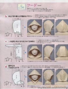 instructions on how to make an origami hooded jacket with hoods and sleeves