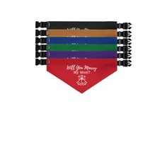 a dog bandana that says, will you marry?