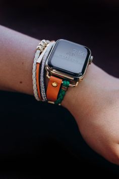 "EXCLUSIVELY DESIGNED BY MAREEVO This Apple Watch band is handcrafted with love and passion, designed specially for you to create a remarkable and elegant look. The best way to dress your watch. Just because you deserve it - All eyes on You! Best Gift for Wife, Mom, Sister, Friend, Mother, Father, Co-worker, for any other occasion. Will create unforgettable memory if giving for Mother's Day, Birthday, Christmas, Thanksgiving, Anniversary or any other memorable day. Compatibility: Apple Watch - A Modern Watch Band Accessories As Gift, Trendy Adjustable Leather Strap Apple Watch Band, Trendy Rectangular Watch Band For Everyday, Trendy Leather Strap Watch Bands As Gift, Modern Adjustable Bracelet Strap Watch Band, Modern Multicolor Watch Bands As Gifts, Modern Adjustable Multicolor Watch Bands, Trendy Adjustable Watch Bands For Everyday, Trendy Watch Accessories With Leather Strap As Gift