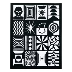 black and white artwork with geometric shapes