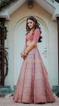 Pastel Colour Lehenga For Engagement, Mauve Pink Lehenga, Pink Engagement, Engagement Look, Lehenga Choli Designs, Indian Wedding Gowns, The Checklist, Indian Outfits Lehenga, Wedding Lehenga Designs