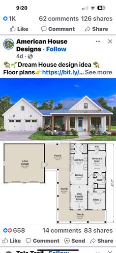 two story house plans with an open floor plan and three car garages on each side