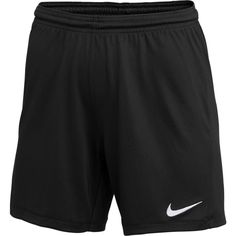 Nike WOMENS Park III Shorts The Nike Dri-FIT Park III Shorts have soft, sweat-wicking fabric to help keep you dry and comfortable. The stretchy waistband is lined with mesh for breathability. Dri-FIT technology helps you stay dry, comfortable and focused. Elastic waistband is lined with mesh for breathability and has a drawcord. 100% POLYESTER Black Nike Shorts, Womens Athletic Shorts, Nike Short, Soccer Shorts, Nike Boy, Athlete Workout, Womens Soccer, Active Wear Shorts, Nike Womens