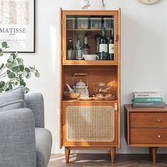 a living room filled with furniture and a clock on the wall