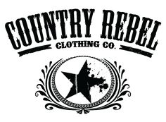 the country rebel clothing co logo is shown in black and white, with an old - fashioned