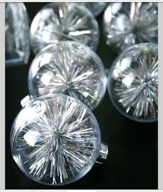 an image of some clear glass ornaments