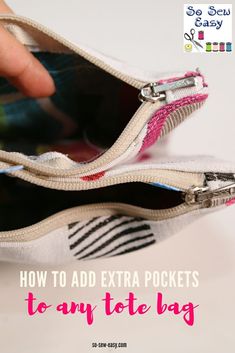 someone inserting the zippers on an extra pocket to make it easier for them to use