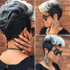 Black Hair Short Cuts, Short Sassy Hair, Mohawk Hairstyles, Short Grey Hair, Hair Appointment, Sassy Hair, Wig Caps, Short Black Hairstyles, Short Hair Styles Pixie