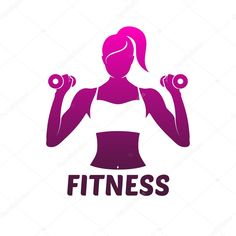 a woman is doing exercises with dumbs in her hands and the word fitness written on it