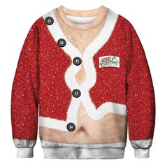 Christmas Funny Hairy Men & Women's Jumper – uglyparty Best Ugly Christmas Sweater, Mens Ugly Christmas Sweater, Xmas Outfits, Santa Elf, Pullover Mode, Christmas Sweater Men, Fake Hair, Funny Prints, 3d Christmas