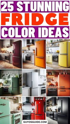 25 Stunning Fridge Color Ideas Pastel Fridge, Fridge Color, Perfect Fridge, Modern Fridge, Kitchen Counter Design, Kitchen Counter Styling, Refrigerator Ideas, Fridge Design, Kitchen Countertop Decor