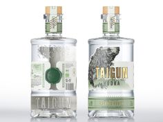 two bottles of gin are shown side by side