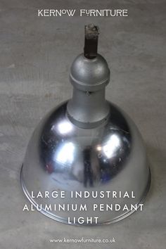 Get industrial chic with an original large hanging pendant light with original bulb holder. Vintage Steel Desk, Industrial Cabinets, Rough Luxe, Steel Desk, Industrial Aesthetic, Hanging Pendant Light, Loft Decor, Mid Century Lighting, Industrial Pendant Lights