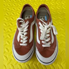 Brand New Retro Brown Sneakers For Spring, Vans Brown Sneakers For Spring, Brown Vans Sneakers For Spring, Brown Vans Sneakers, Vans Orange, Shoes Vans, Women's Vans, Vans Sneakers, Womens Vans